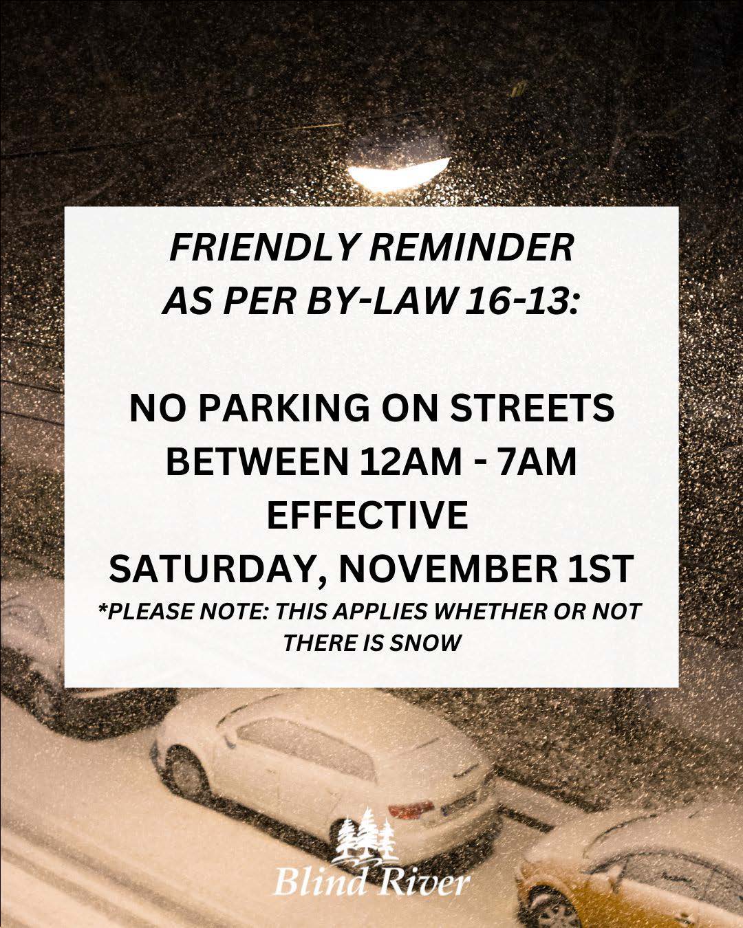 No overnight parking