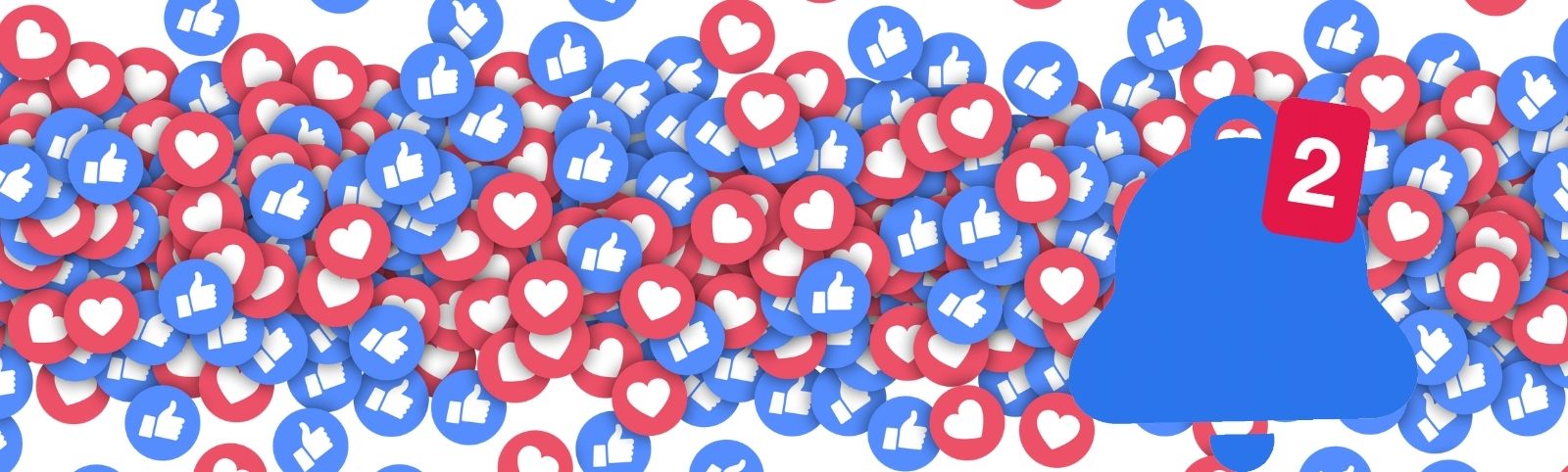 social media hearts and thumbs up all piled on top of eachother